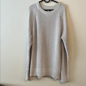 Roots Cream Ribbed Knit Sweater